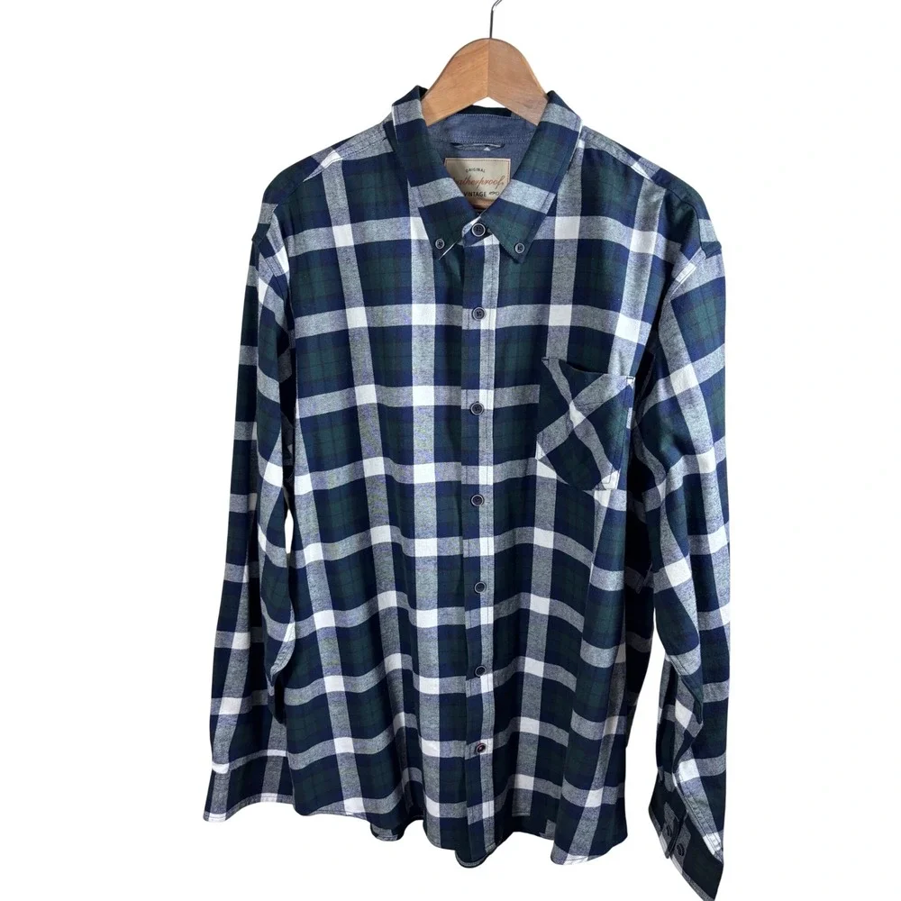 Weatherproof Vintage XXL Plaid Flannel Shirt Cotton Heritage Outdoor Grandpacore